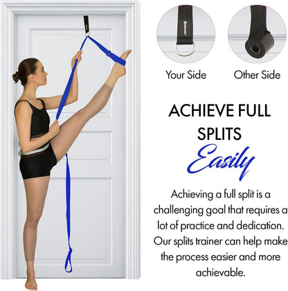 Stretching Strap with Door Anchor for Splits and Flexibility Training | Improve Leg Flexibility at Home, Ideal for Ballet, Dance, Cheerleading, Yoga, Pole Dance and Gymnastics