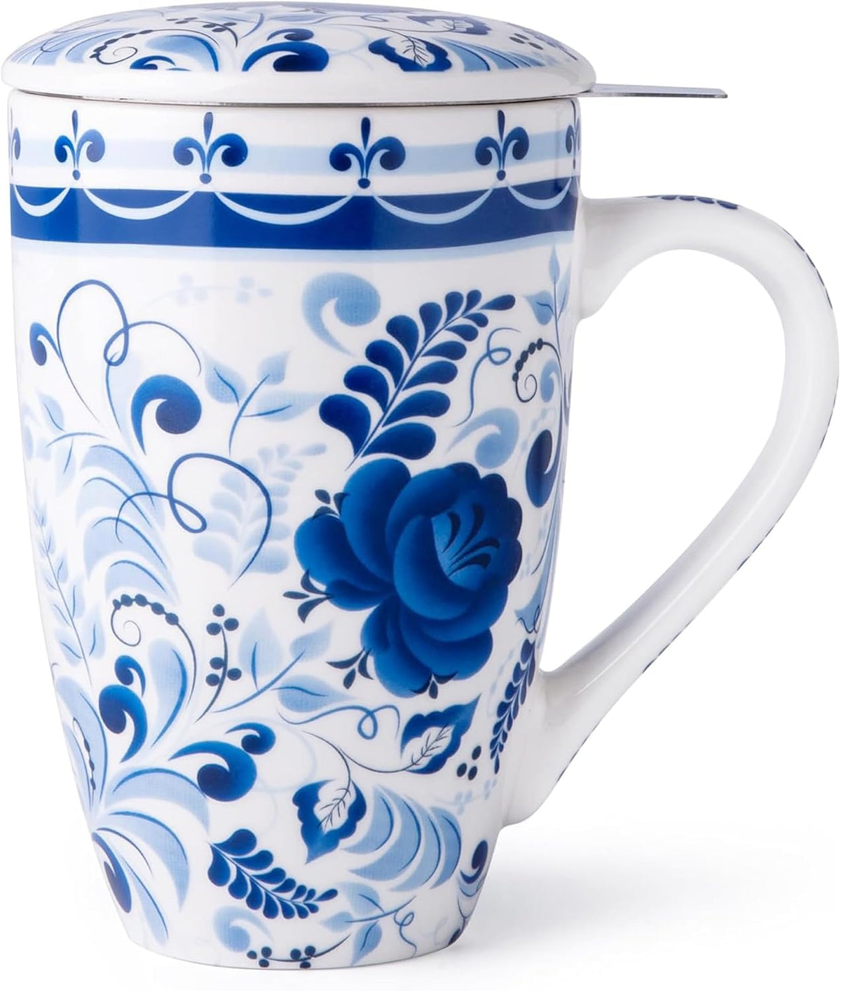 GBhome Tea Mug with Infuser and Lid,18 oz Loose Leaf Tea Cup with Steeper