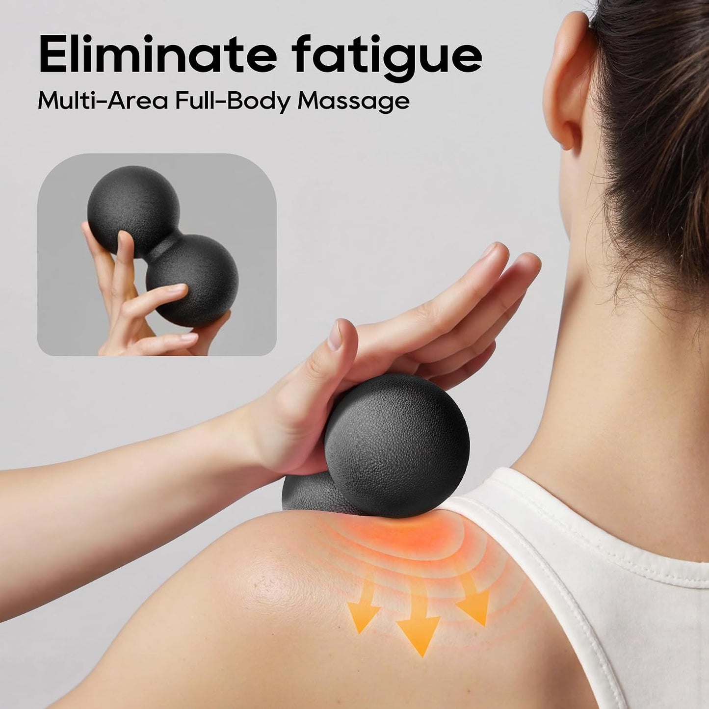Peanut Massage Ball for Myofascial Release & Plantar Fasciitis Pain Relief | Hard lacrosse ball for deep tissue, yoga, acupoint pressure, trigger point and muscle relaxer therapy