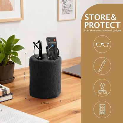 Eyeglass Holder for Nightstand,Anti-scratch Plush Eyeglass Stand Glasses Holders for Office Desk Organizer