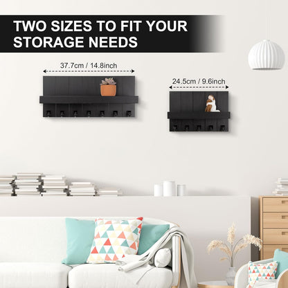 Key Holder for Wall, Decorative Key Holder with Shelf | Key and Mail Holder Wall Mount, Farmhouse Decor with 5 Key Hooks for Keys, Coats, ect.