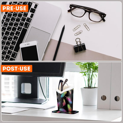 Plush Lined Eyeglasses Holder, PU Leather Glasses Stand Case