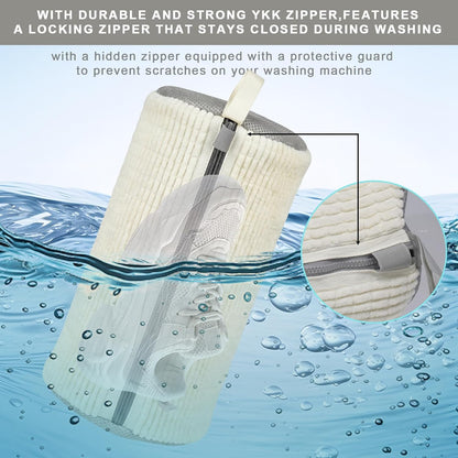 2PCS Shoe Washing Machine Bag With Zipper,Heavy Duty Shoe Washing Bag,Grey | sneaker washing machine bag,sneaker bag for washing machine,laundry shoe bag for washing machine,tennis shoes washing bag
