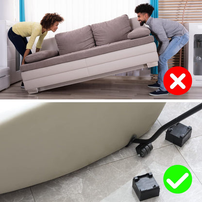 Heavy Duty Furniture Lifter 4 Appliance Roller 163 LBS Load Capacity Wheels + Adjustable Lifting Tool Lever Suitable Easy Safe Moving Sofas Couch Washer Dryer Refrigerator Bed