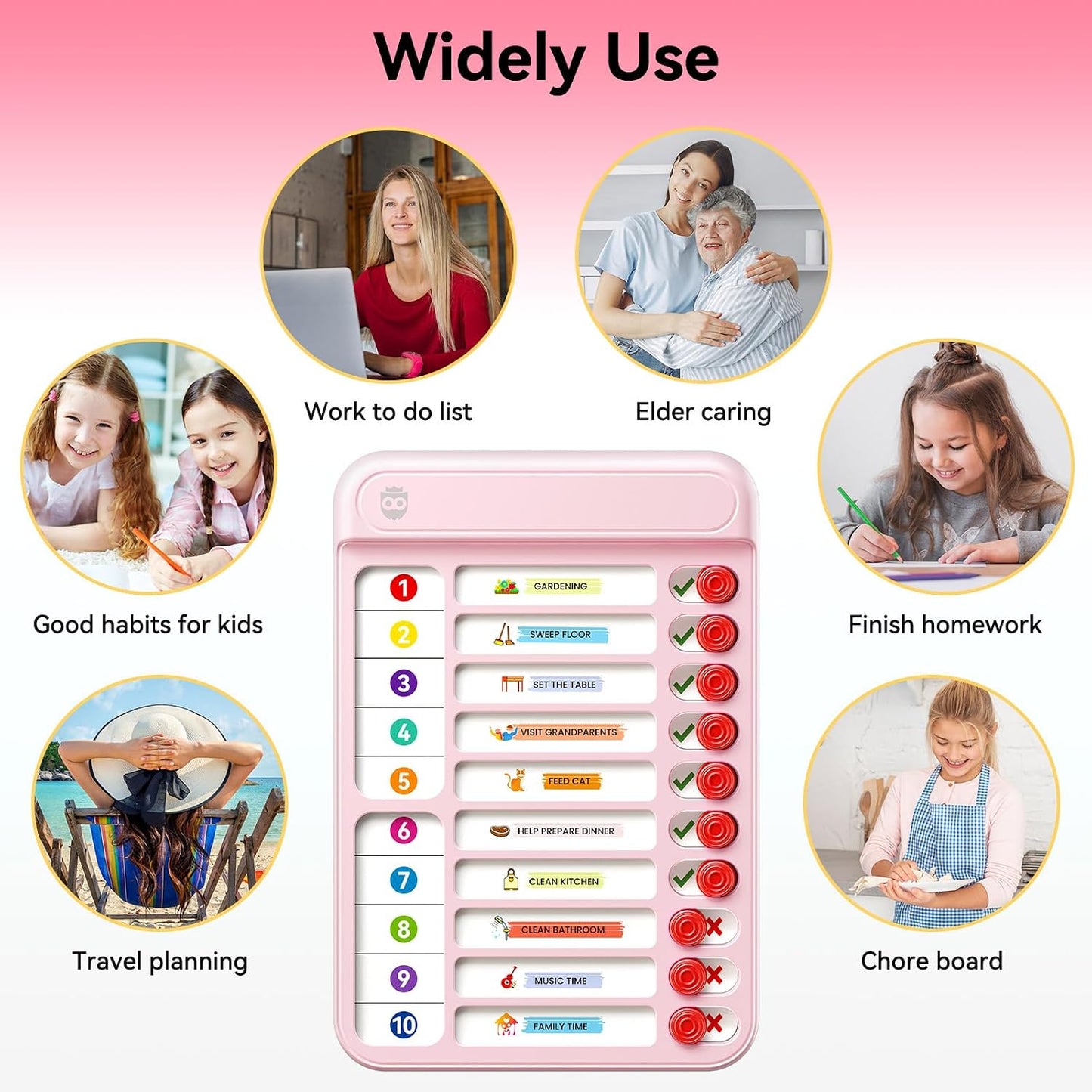 Chore Chart for Kids with Timer, 21 PCS Checklist Magnetic Schedule Board, ADHD Tools with 99-Min Countup/Down Visual Timer, Bedtime/Morning/Daily Routine Chart Dry Erase to Do List with Slider(White)