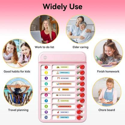 Chore Chart for Kids with Timer, 21 PCS Checklist Magnetic Schedule Board, ADHD Tools with 99-Min Countup/Down Visual Timer, Bedtime/Morning/Daily Routine Chart Dry Erase to Do List with Slider(White)