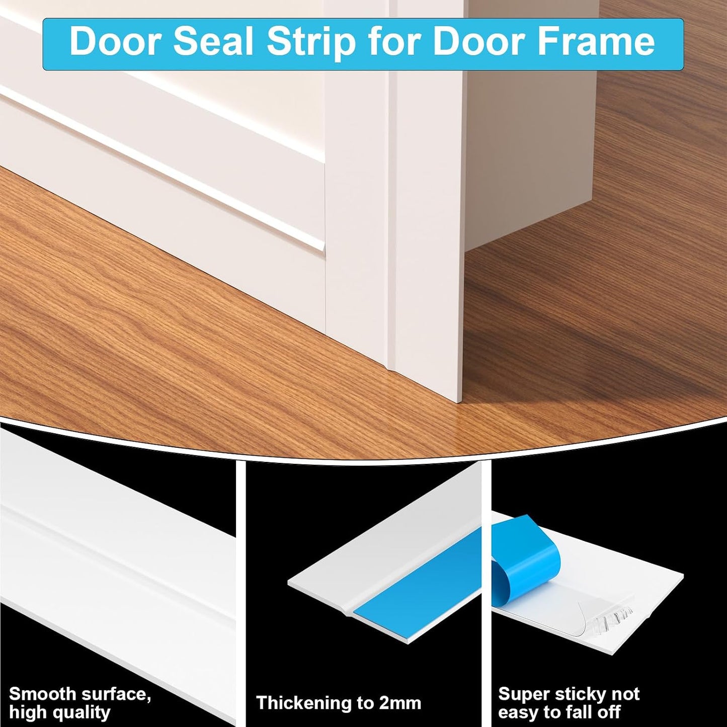 Weather Stripping Door Seal, 20 Ft Shower Door Seal, Clear, 1 in | Flexible door sweep for frames, fits doors, windows, and glass showers, seals gaps up to 0.5", blocks air leaks and dust
