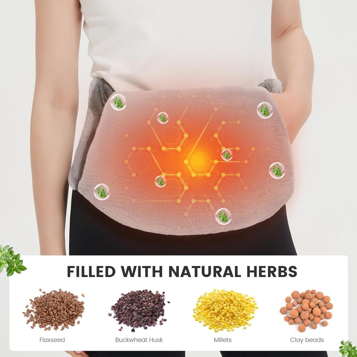Microwave Heating Pad for Lower Back Pain Relief, Moist Heating Pad Microwavable for Period Cramps, Stomach, Shoulder and Warm Compress for Muscle Pains