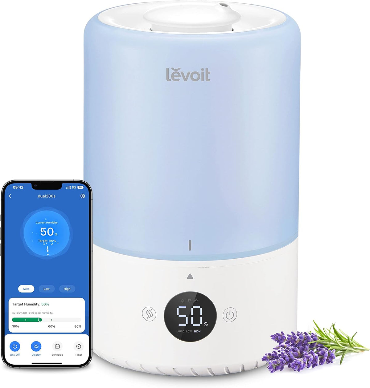Levoit Top Fill Humidifiers for Bedroom, 2.5L Tank for Large Room, 25dB