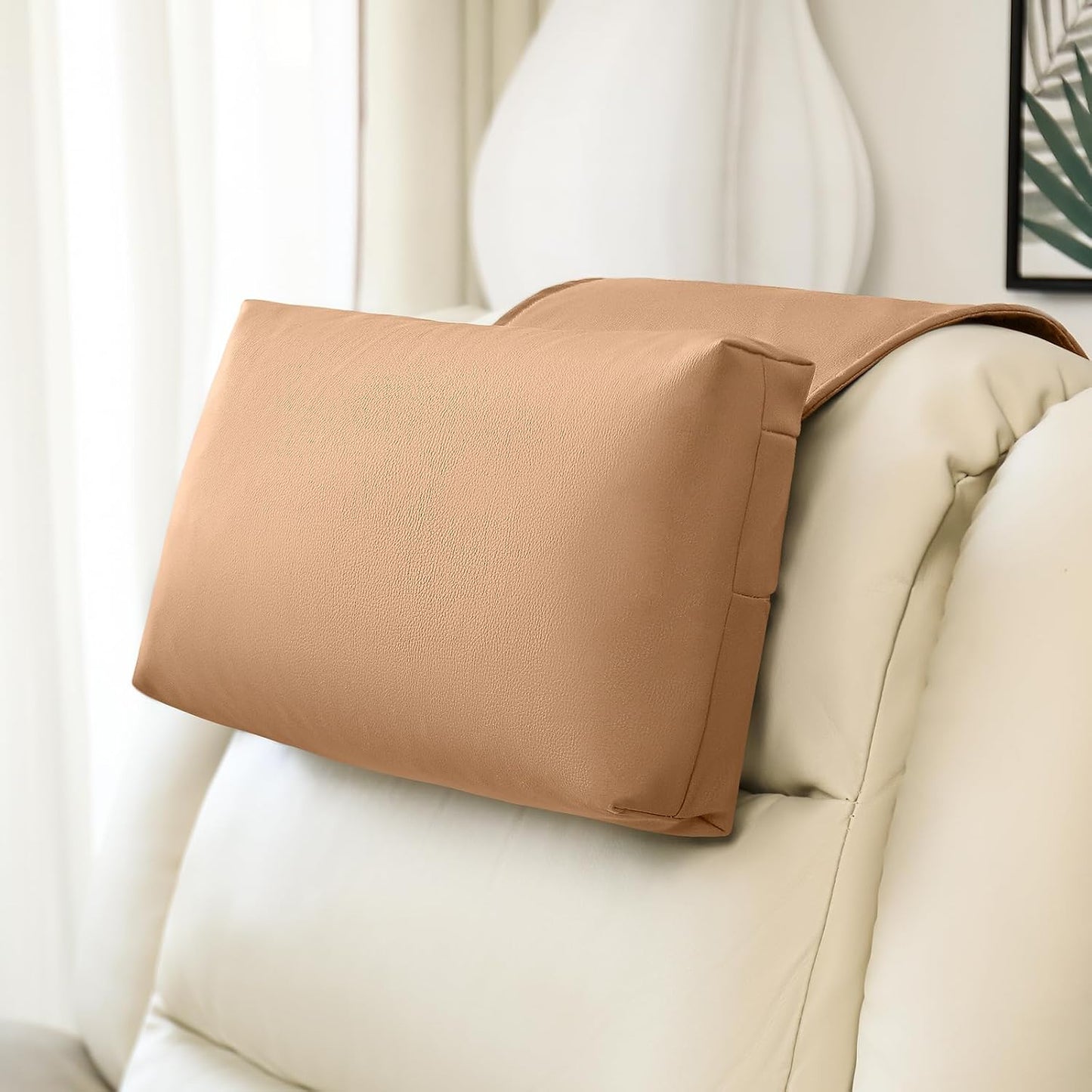 1 MIDDLE ONE Recliner Pillow, Memory Foam Head, Headrest and Neck Pillow for Recliner Chair, Small Neck Support for Office Chair (Grey)