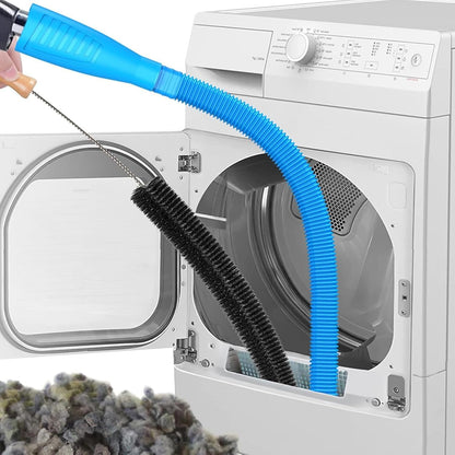 Universal Dryer Vent Cleaner Kit Compatible with Most Vacuum Cleaner Include Vacuum Hose Attachment Accessories Brush Lint Act Brush,Dryer Vent Vacuum Hose with Basic Protective Gloves