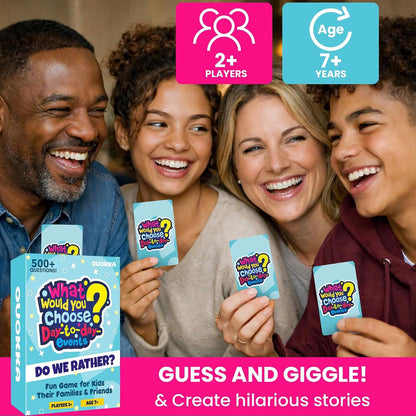 QUOKKA Card Game for Teens, Kids, Adults – 500+ Hilarious Travel & Vacation Scenarios | Funny Getaways What Would You Choose Challenge | Family Nights & Party Game for Friends, Road Trips & Sleepovers