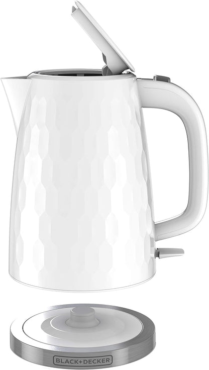 BLACK+DECKER 1.7L Cordless Electric Kettle, White