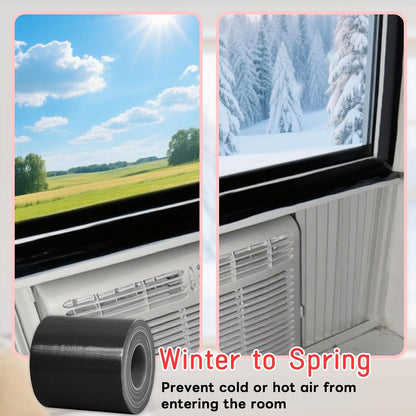 Window Sealing Tape, Window AC Insulation Tape, White 3 Inch x 65 FT | Waterproof Blocker for Cold Heat Air, Windproof, No Residue Strong adheisve