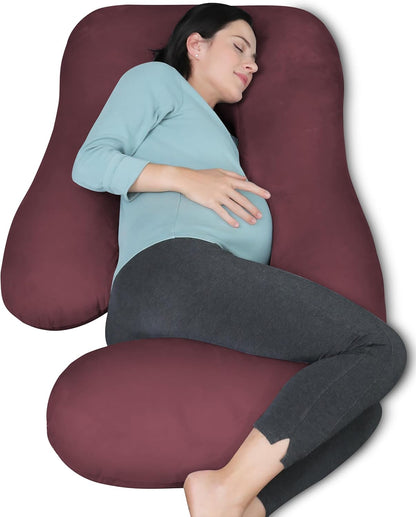 MOON PARK Pregnancy Pillows for Sleeping - 57 Inch U Shaped Full Body Maternity Pillow with Removable Cover - Support for Back, Legs, Belly, Hips - Pregnancy Pillow for Women - Grey