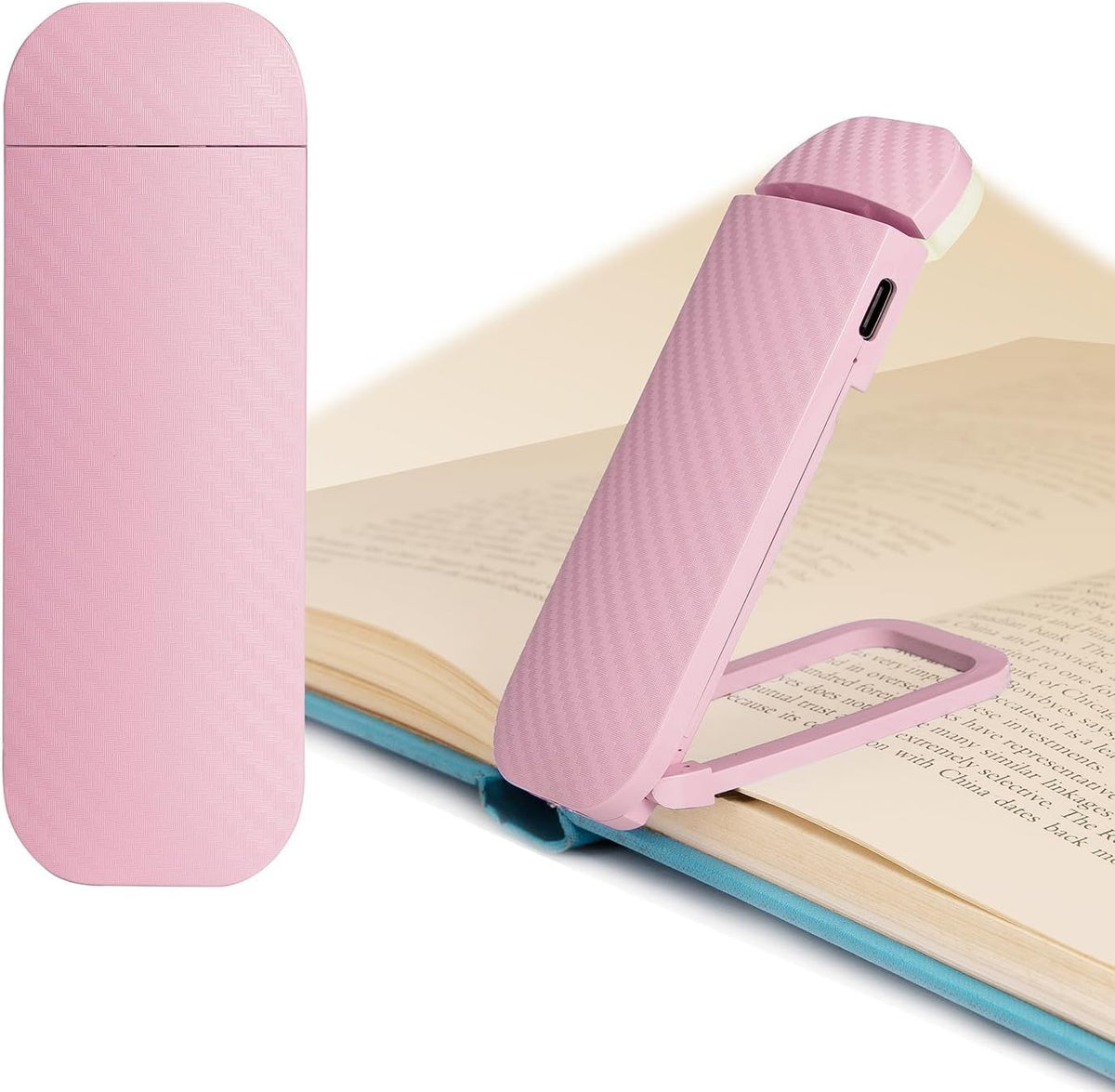 HEMONNKAM Book Reading Light, Rechargeable Clip on Booklight, Eye Caring 3 Color Temperatures & 5 Brightness Levels, Night Use for Bed, Long Lasting, Reading at Night in Bed, Romantic Purple