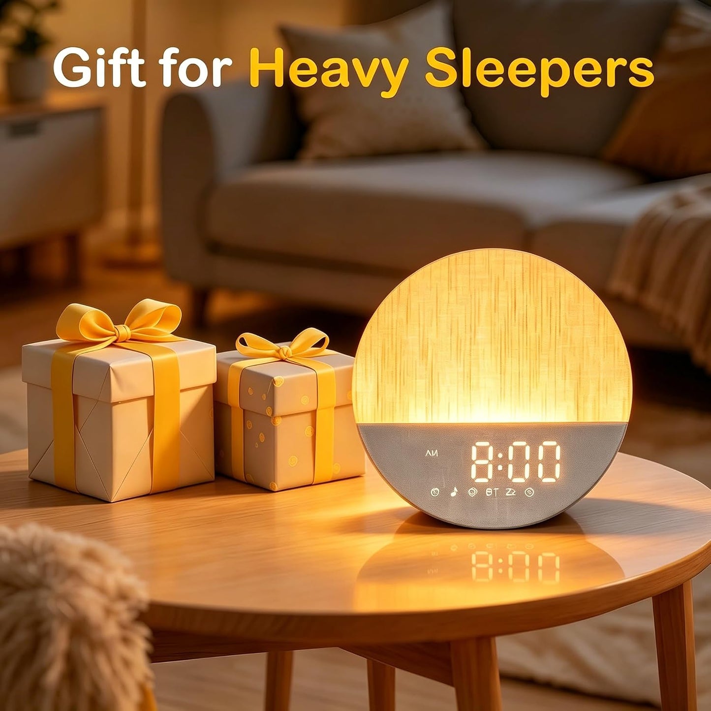 Sunrise Alarm Clock with Sounds Machine:Gentle Wake Up for Heavy Sleepers | Relieve Anxiety Dimmable Clock with Bluetooth Memory for Bedroom - White Noise Machine with 30 Sleep Sounds