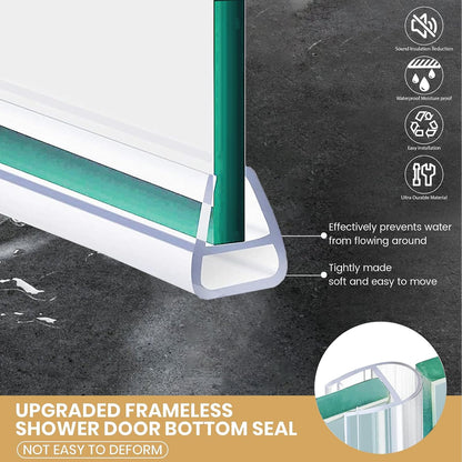 2-Pack 5/16" x 39" Shower Door Bottom Seal Strip, Shower Door Sweep | Frameless Glass Door Seal Strip, Stop Shower Leaks for 5/16" (8mm) Thick Glass