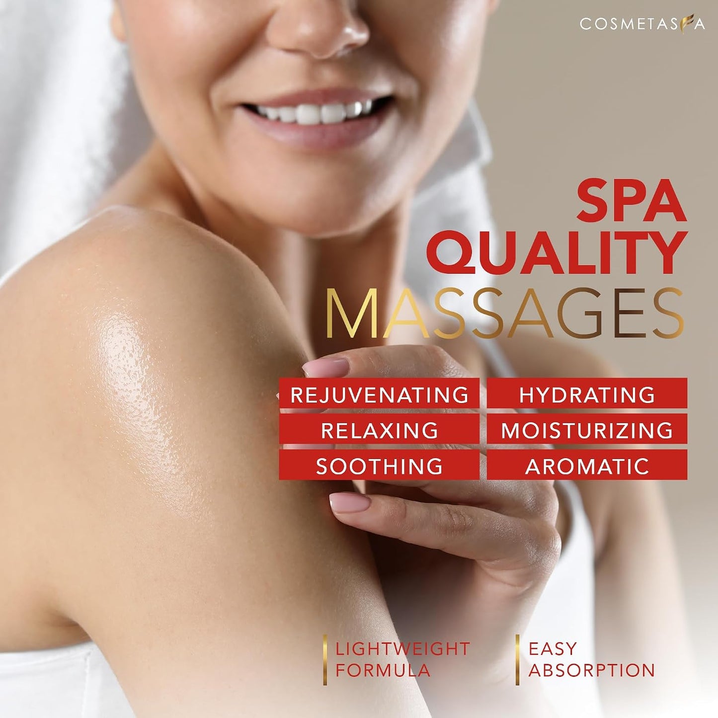Cosmetasa Massage Oil for Sore Muscle Massage Therapy with Roller - All Natural, Cruelty-Free Massage Oils for Muscle Relaxing & Joint Comfort - Arnica Extract with Lavender & Chamomile Oil (8.8 oz)