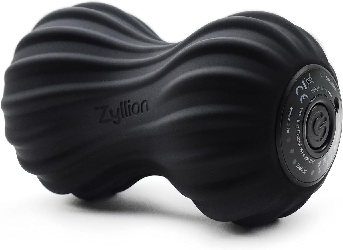 Zyllion ZMA-30 Vibrating Peanut Massage Ball Roller for Pain Relief, Orange