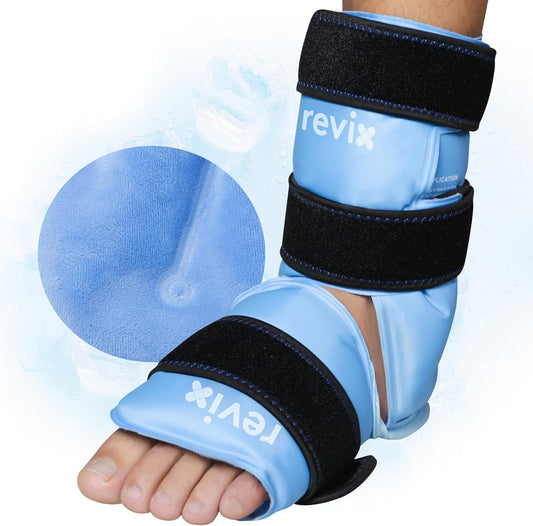 REVIX Ankle Ice Pack Wrap, Reusable Gel Ice Pack for Foot Pain Relief