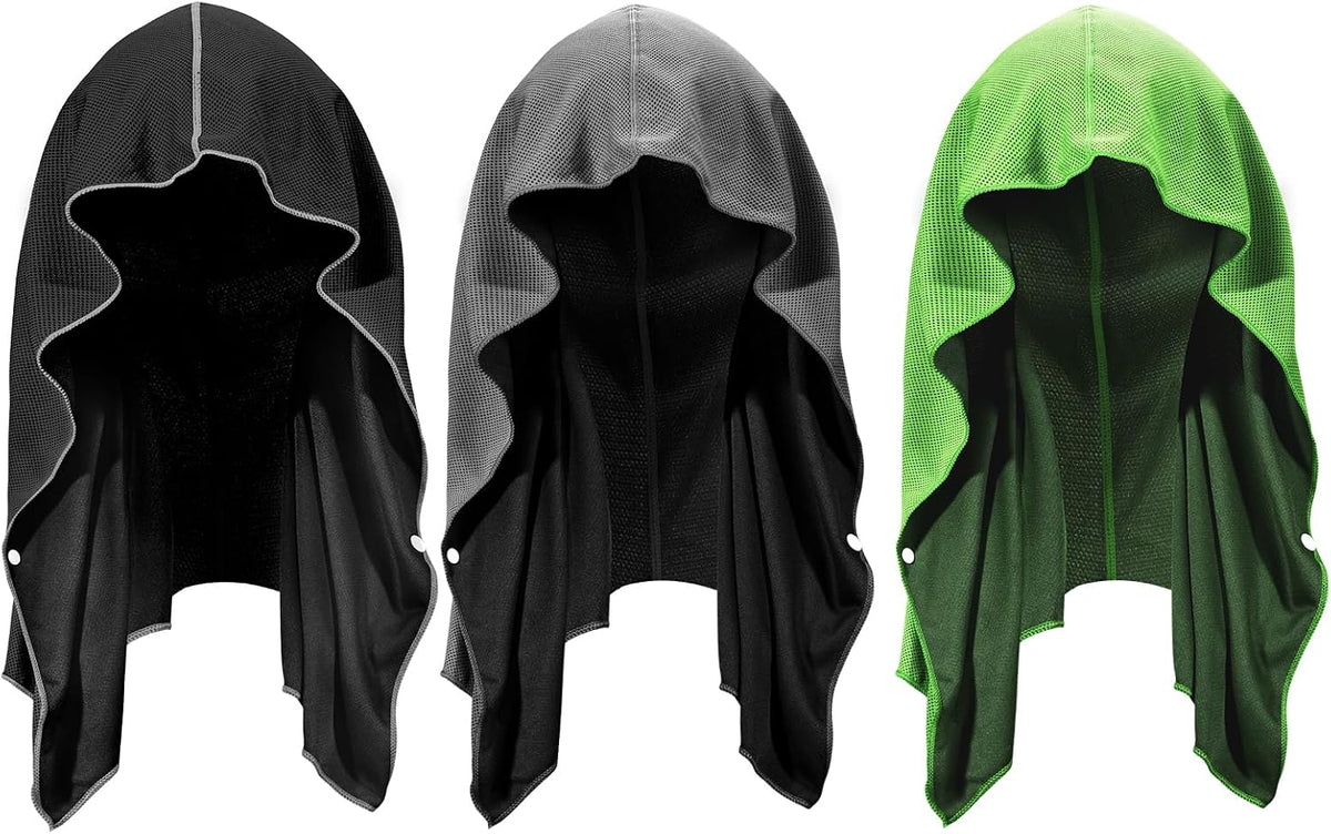 Cooling Hoodie Towel 3 Pack, Quick Drying Cooling Neck Wraps