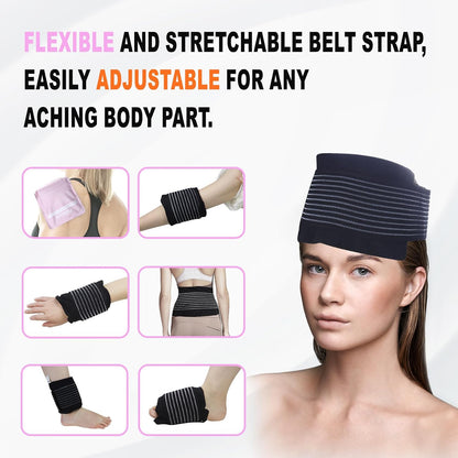 Pallesen Ice Packs for Injuries Reusable, Knee Ice Pack Wrap,Reusable Gel Hot Pack & Cold Pack Compress for Pain Relief,Rehabilitation, Flexible Therapy, for Knee, Back, Neck, Wrist, Ankle Pink
