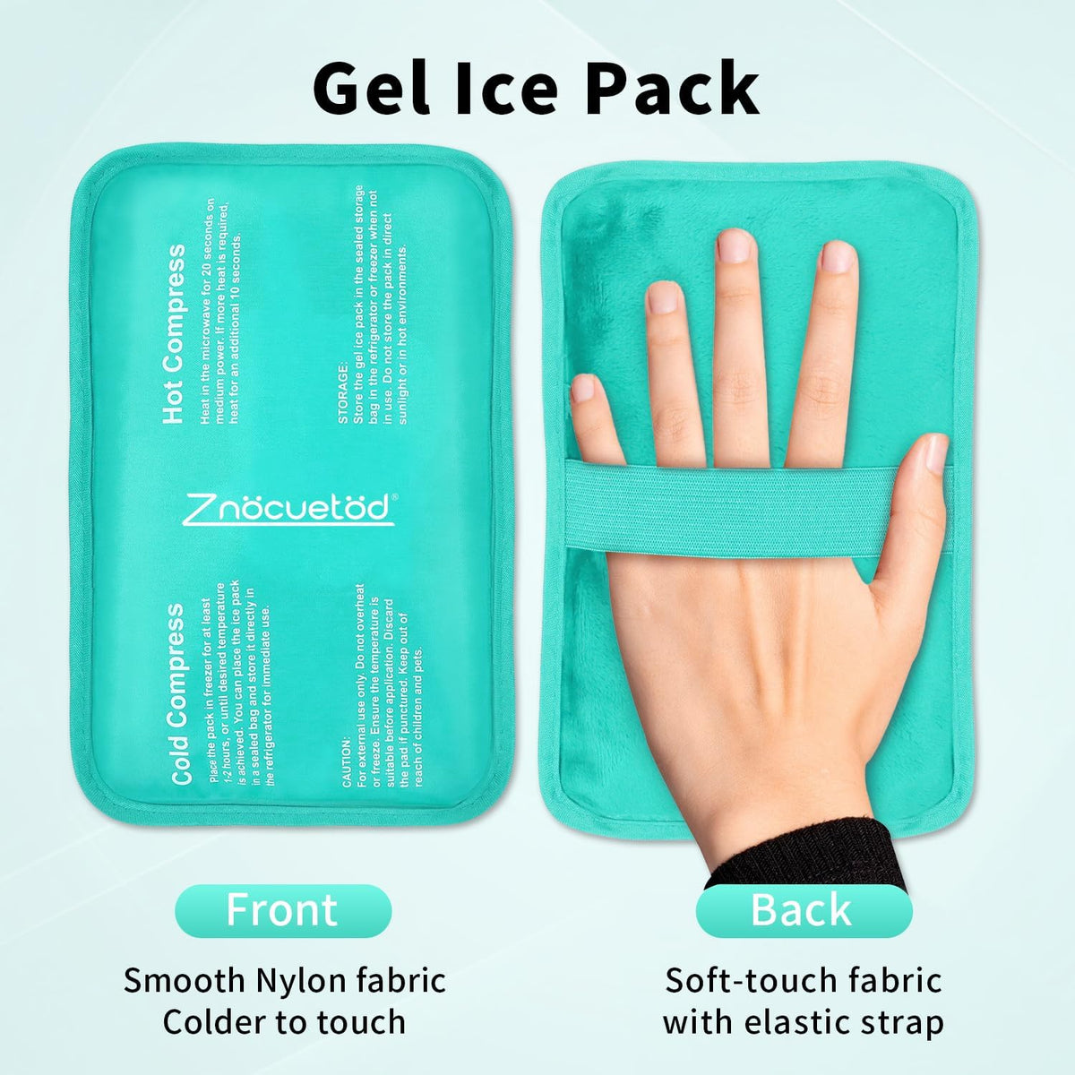Gel Ice Packs for Injuries Reusable 2 Packs Hot Cold Gel Wrap with Strap