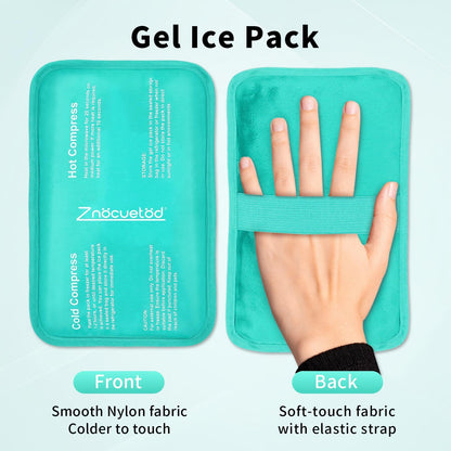Gel Ice Packs for Injuries Reusable 2 Packs Hot Cold Gel Wrap with Strap