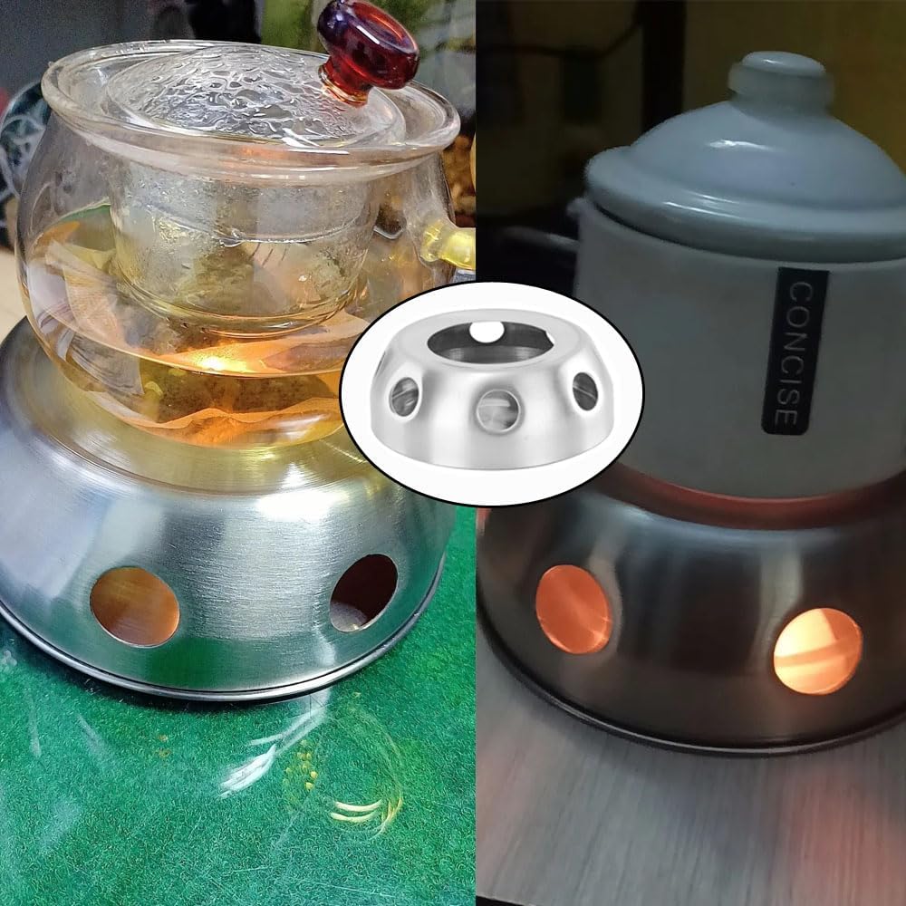 Glass Teapot Warmer Stainless Steel Tea Warmer for Tea Lights Candles Stovetop Safe Borosilicate Tea Pot with Removable Loose Tea Infuser Tea Kettle and Tea Maker Tea Light Candle
