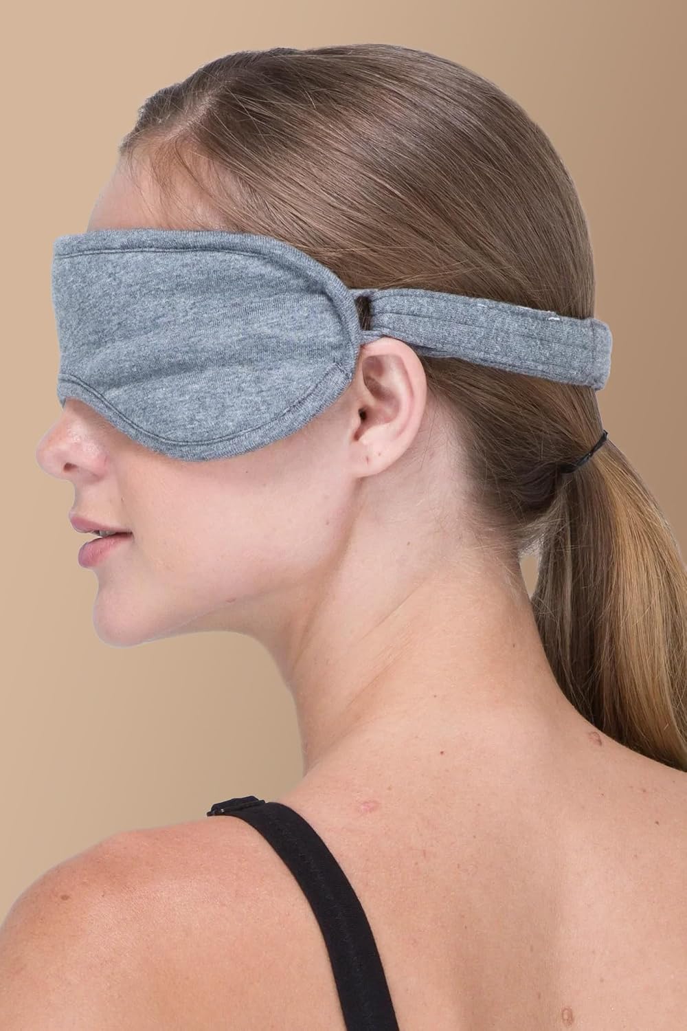 Cottonique Hypoallergenic Sleep Eye Mask Made from 100% Organic Cotton (Natural, Free Size)