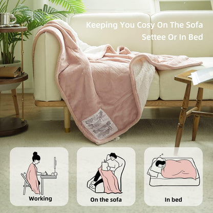 GOTCOZY Heated Blanket-Soft Plush Electric Blanket 50"X60"(Grey)
