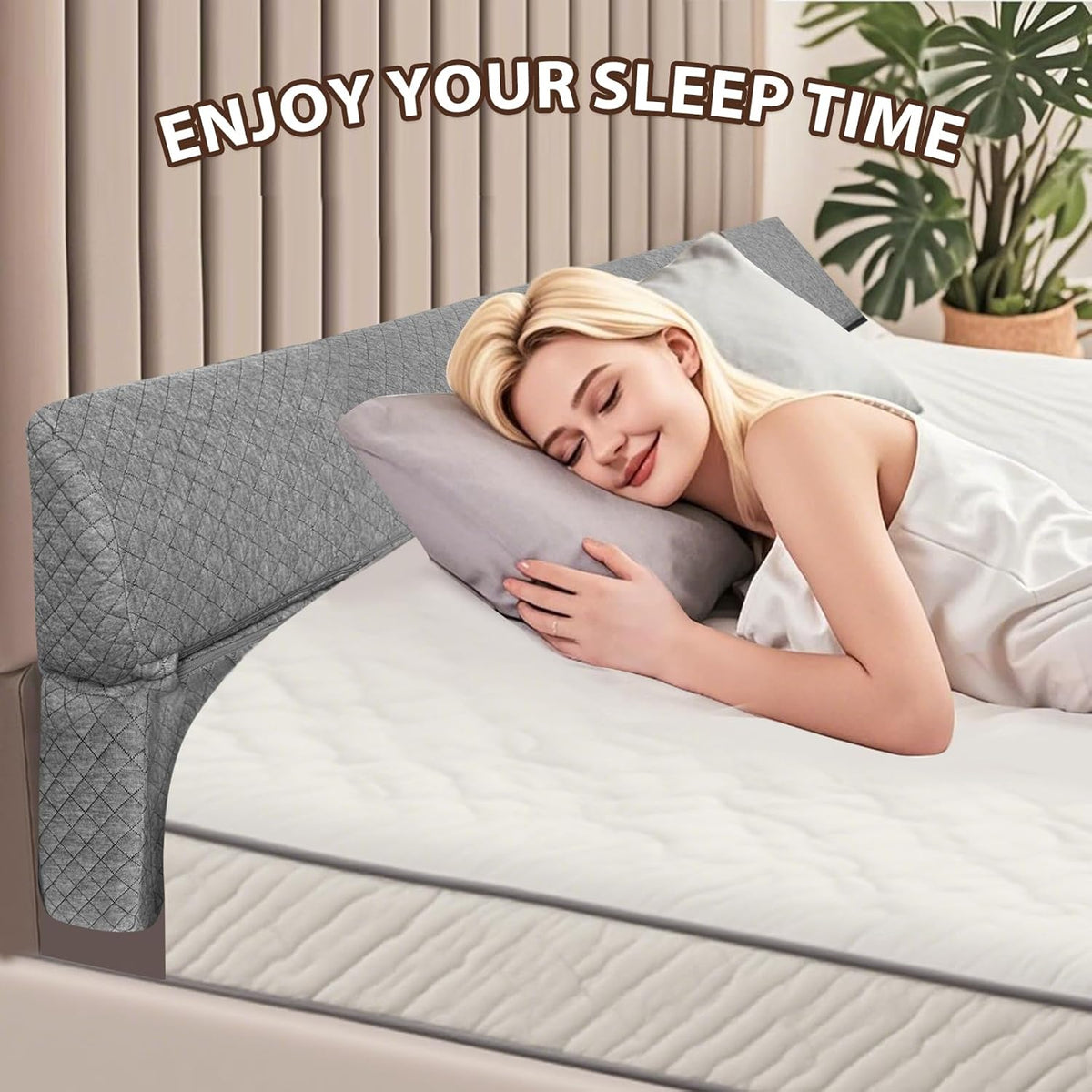 4 Modes Pillow Wedge for Headboard Gap, Foldable Bed Wedge Pillow, Bed Gap Filler King Size Fill The Gap (0-7"), Mattress Gap Filler Long Pillow Between Headboard and Mattress