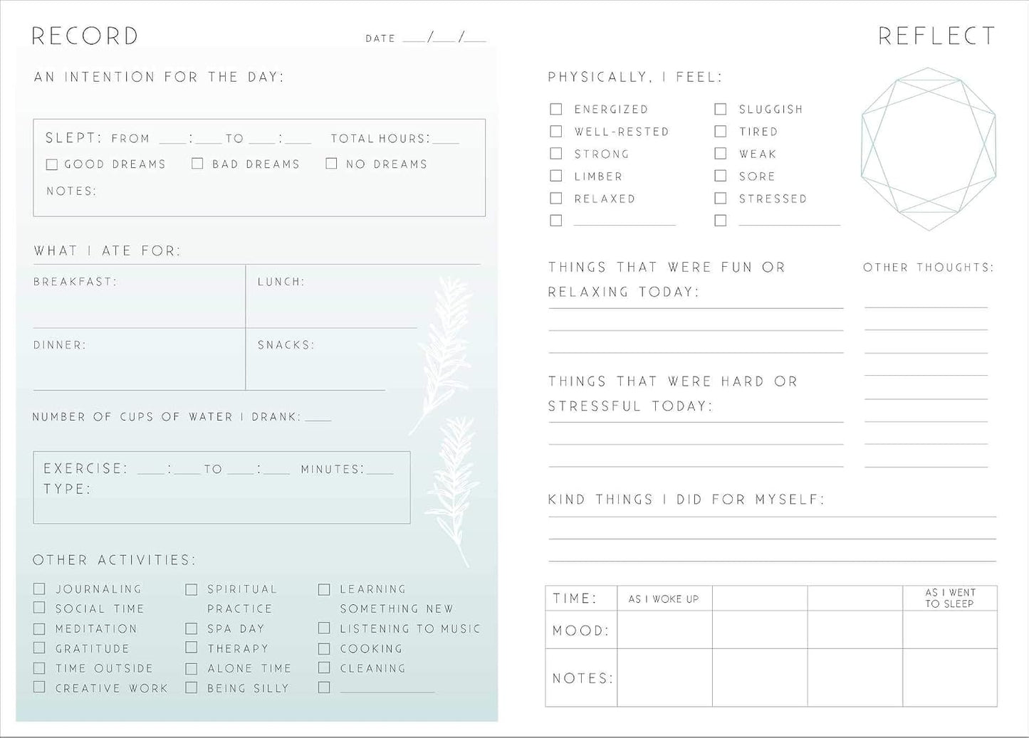 Self-Care: A Day and Night Reflection Journal (Inner World)