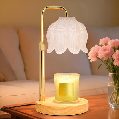 XJZJY Pink Flower Candle Warmer Lamp with Timer, Birthday Gifts for Women