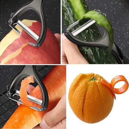Vegetable Peeler, Stainless Steel Multi-function Potato Fruit Peeler Set, Y & I Shape Swivel Blades Kitchen Household Peeling Tools