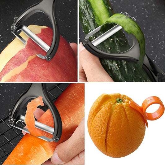 Vegetable Peeler, Stainless Steel Multi-function Potato Fruit Peeler Set, Y & I Shape Swivel Blades Kitchen Household Peeling Tools