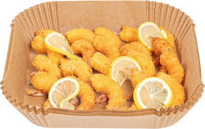 Restaurantware-Pastry Tek 8.1 x 5.5 x 1.8 Inch Air Fryer Liners, 100 Rectangle Air Fryer Baskets - No-Stick Silicone Coating, Unbleached, Food-Grade Paper Liners, For Steamer, Microwave, Oven