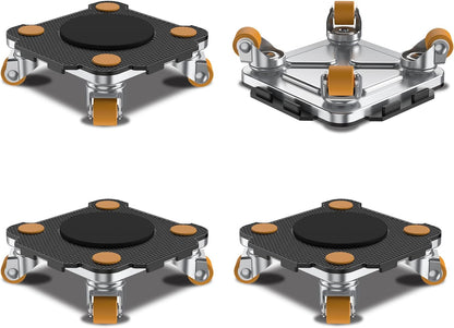 ONEON Furniture Mover with Wheels, 360° Rotation Wheels Furniture Dolly for Moving Heavy Furniture, Appliances, 660 LB Max Load Capacity with Auxiliary Lifter - Connect Dolly