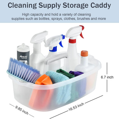 ALINK Large Plastic Shower Caddy Tote, Portable Storage Caddy Basket Organizer with Handle for Dorm, Bathroom, Tool, Garden, Kitchen, Cleaning Supplies – Blue