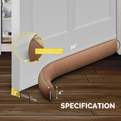 fowong 32" Door Draft Stopper, Weighted Under Door Noise Stopper, Oatmeal | Weighted Fabric Blocks Drafts, Dust & Light, Great for Interior Doors to Help Reduce Noise and Improve Comfort