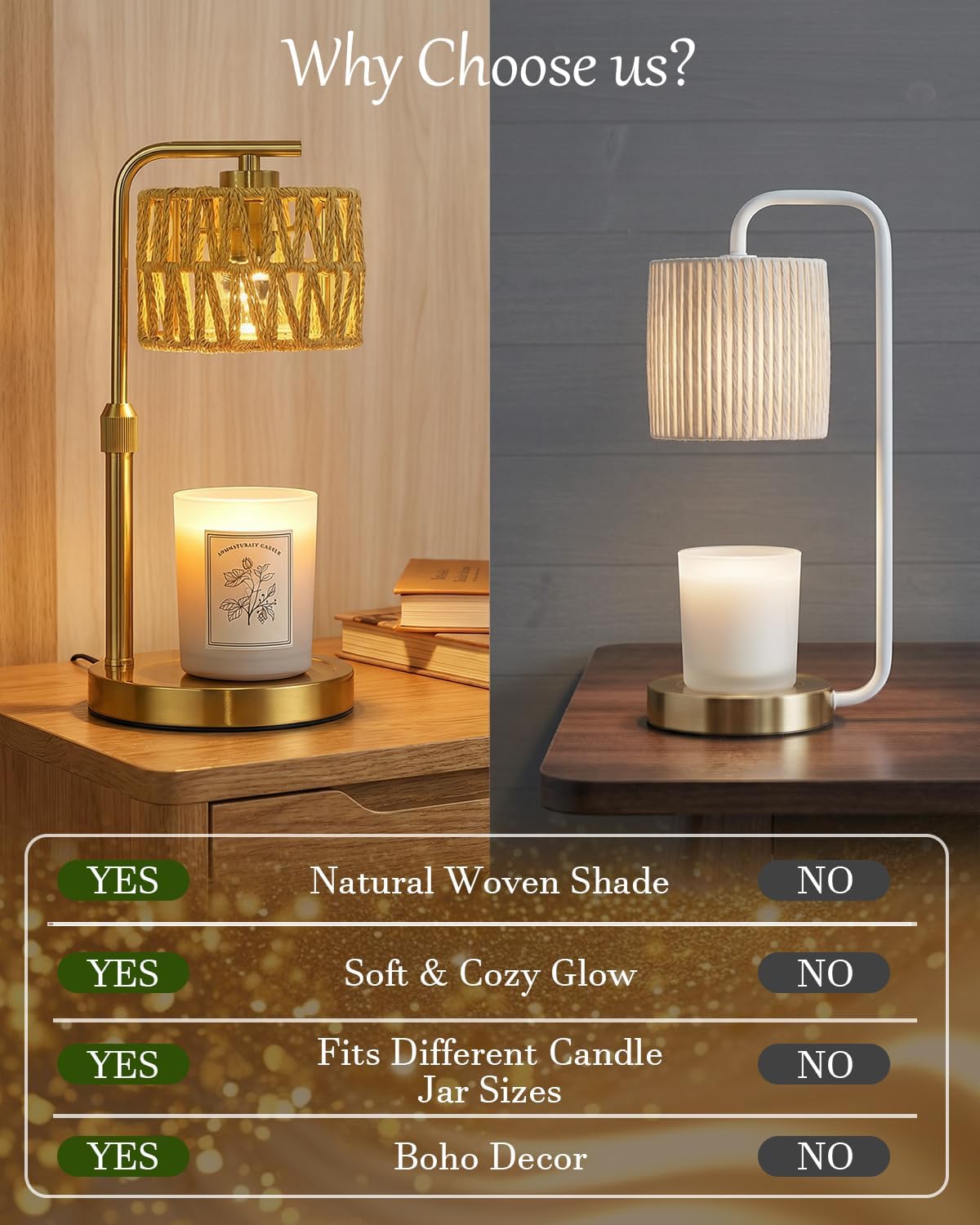 Candle Warmer Lamp with Timer Dimmer, Height Adjustable Modern Farmhouse Candle Warmer, Electric Candle Lamp Warmer with 2 Bulbs, Birthday Gifts for Women Mom, Gift for Home Decor
