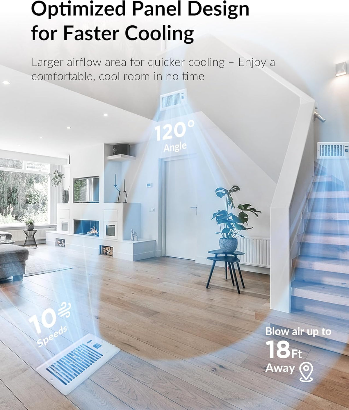 Howeall 4" x 10" Super Quiet Register Booster Fan - Upgrade Smart Register Vent with Ionizer and Dual Intelligent Thermostat Control - Heating Cooling Vent Fan Booster - Charleston Design (ORB)