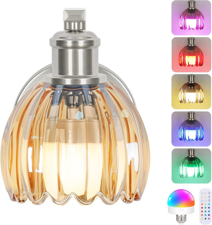 Vintage Battery Operated Wall Sconce, Wireless Wall Lights with Bulbs