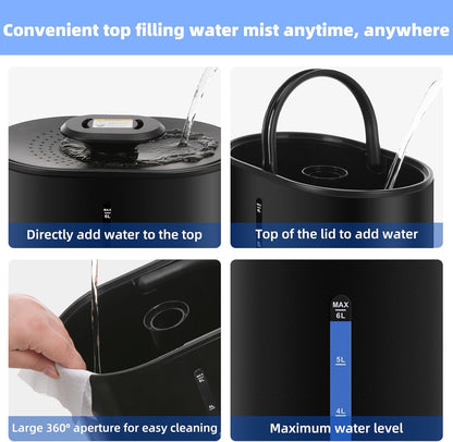 Coolfiqu 6L Warm & Cool Mist Humidifiers for Bedroom,Large Room,Plants