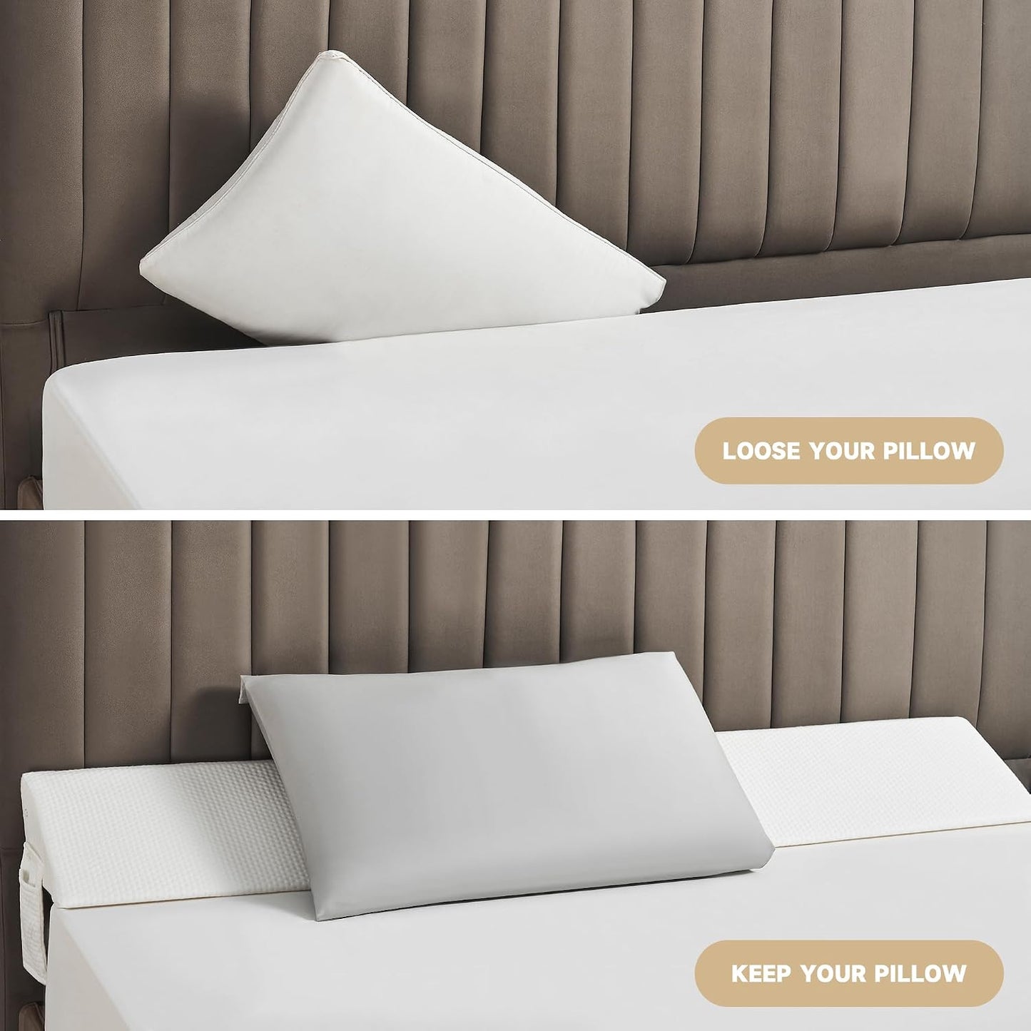 IFNOW Queen Size(60"x6"x10") Bed Wedge Pillow for Headboard, Mattress Gap Filler(0-8"), Bed Wedge for Gap Between Your Headboard and Mattress Dark Grey | High-Density Foam,Fills 0-8"Mattress Gap,Prevents Pillow & Items Falling,Works with Headboard or