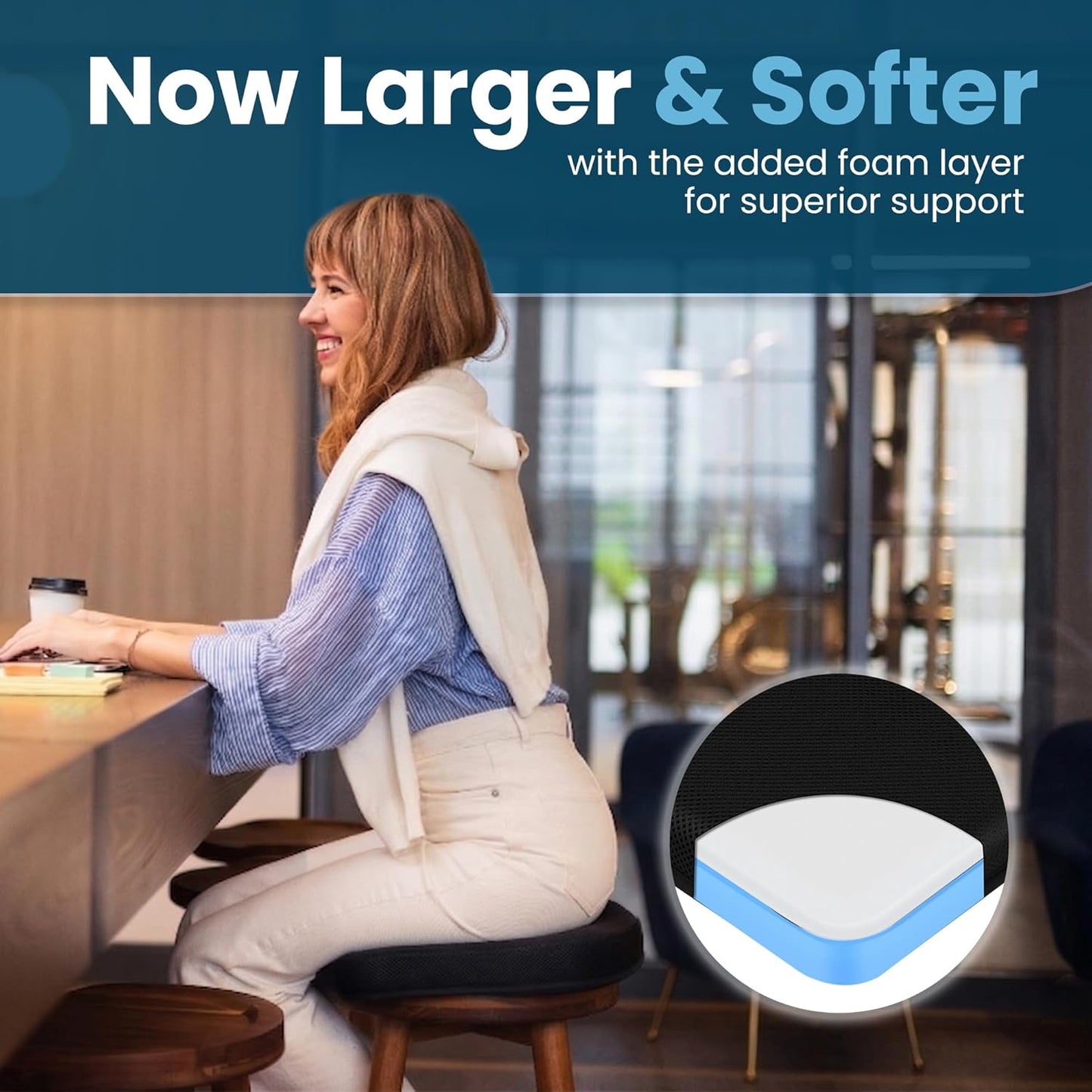 ComfiLife Ergo-Gel Airplane Seat Cushion – Travel Seat Cushion – Compact, Foldable, Portable Comfort