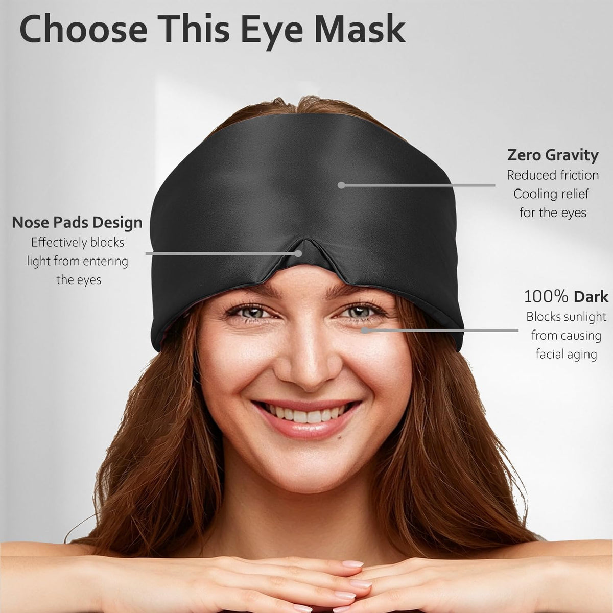 Soft Sleep Mask, Blackout Eye Mask for Side Sleepers for Women Men
