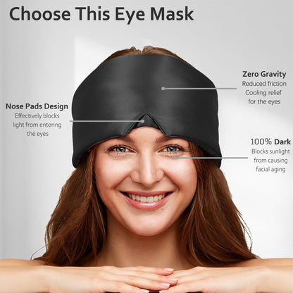 Soft Sleep Mask, Blackout Eye Mask for Side Sleepers for Women Men