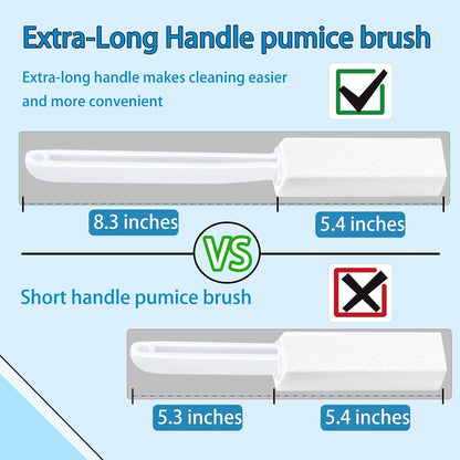 2 Pack Pumice Stone for Toilet Cleaning, Extra Long Handle for Removing Bowl Ring, Pool, Bathroom, Toilet Brush